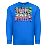 True Royal Chilling with my peeps Easter bunnies Premium Sweatshirt - CowGirlArtShop