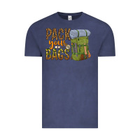 Vintage Denim pack your bags Vintage Tee - NancyCooperArtShop