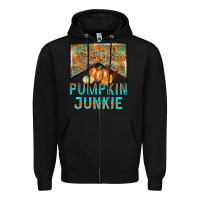 Black Pumpkin junkie Zipper Hoodie - NancyCooperArtShop