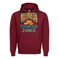 Burgundy Pumpkin junkie Zipper Hoodie - NancyCooperArtShop
