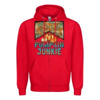 Red Pumpkin junkie Zipper Hoodie - NancyCooperArtShop