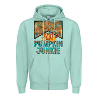 Seafoam Pumpkin junkie Zipper Hoodie - NancyCooperArtShop
