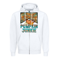 White Pumpkin junkie Zipper Hoodie - NancyCooperArtShop