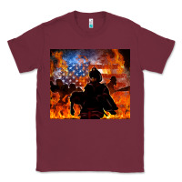 Burgundy western firefighters Classic Tee - MaliasSmallBusiness