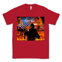 Red western firefighters Classic Tee - MaliasSmallBusiness