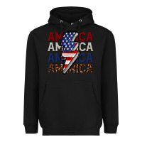 Black America with lightning bold Heavyweight Hoodie - CowGirlArtShop