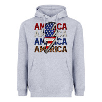 Heather Grey America with lightning bold Heavyweight Hoodie - CowGirlArtShop
