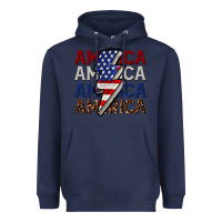 Navy America with lightning bold Heavyweight Hoodie - CowGirlArtShop