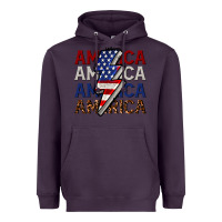 Plum America with lightning bold Heavyweight Hoodie - CowGirlArtShop