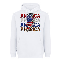 White America with lightning bold Heavyweight Hoodie - CowGirlArtShop