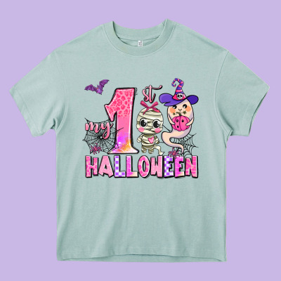 My First Pink Halloween Heavy Core Tee Designed By Adodesignshop