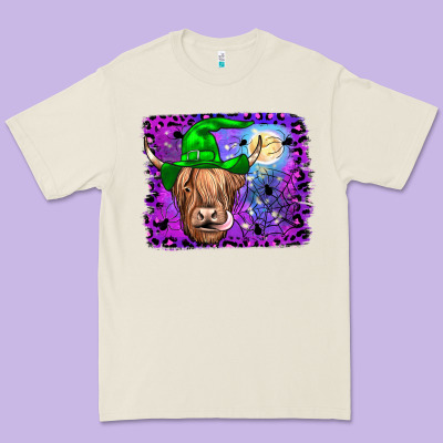Highland Cow Halloween Premium Tee Designed By Jahusdesignshop