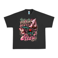 Pigment Black boots never broke my heart Urban Heavy Tee - NancyCooperArtShop