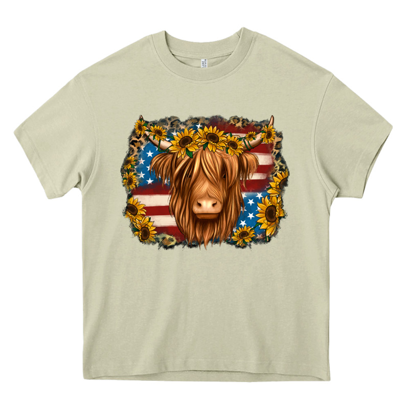 4th Of July Shaggy Cow Heavy Core Tee by Jasminsmagicworld | Teevron