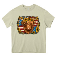 Mossy 4th of july shaggy cow Heavy Core Tee - Jasminsmagicworld