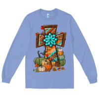 Colony Blue fall cross Long Sleeve Tee - BundleAndBundleShop
