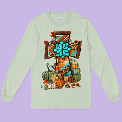 Fall Cross Long Sleeve Tee Designed By Bundleandbundleshop