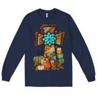 Navy fall cross Long Sleeve Tee - BundleAndBundleShop