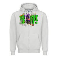 Dove Grey Boo! with black cat Halloween Zipper Hoodie - NancyCooperArtShop