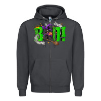 Smoke Boo! with black cat Halloween Zipper Hoodie - NancyCooperArtShop