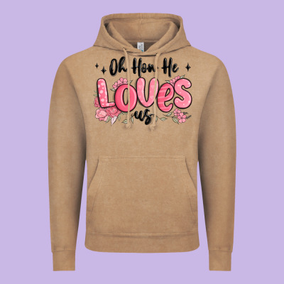 Oh How He Loves Us Vintage Hoodie Designed By Maliassmallbusiness
