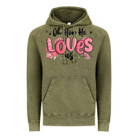 Vintage Olive oh how he loves us Vintage Hoodie - MaliasSmallBusiness