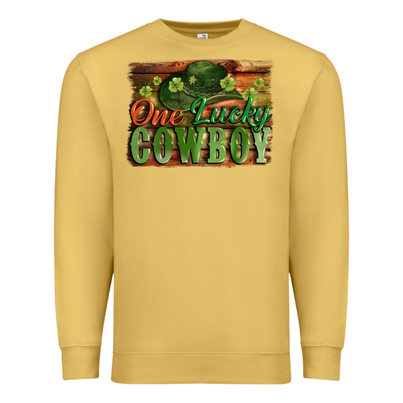 One Lucky Cowboy St. Patrick's Day Premium Sweatshirt by CowGirlArtShop | Teevron