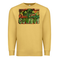 Antique Gold One lucky Cowboy St. Patrick's Day Premium Sweatshirt - CowGirlArtShop