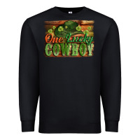 Black One lucky Cowboy St. Patrick's Day Premium Sweatshirt - CowGirlArtShop