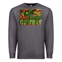 Charcoal Heather One lucky Cowboy St. Patrick's Day Premium Sweatshirt - CowGirlArtShop
