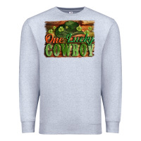 Heather Grey One lucky Cowboy St. Patrick's Day Premium Sweatshirt - CowGirlArtShop
