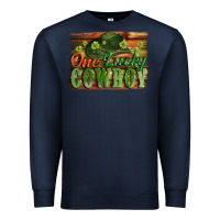 Navy One lucky Cowboy St. Patrick's Day Premium Sweatshirt - CowGirlArtShop