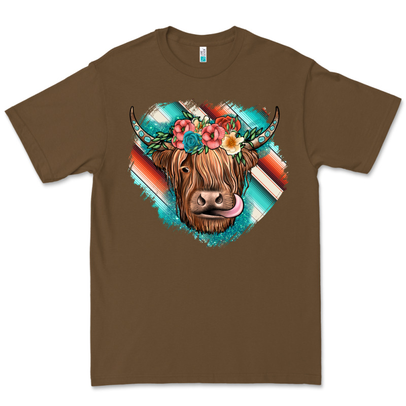 Highland Cow Serape Premium Tee by JahusDesignShop | Teevron