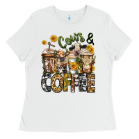 White cows and coffee cups Ladies Tee - Jasminsmagicworld