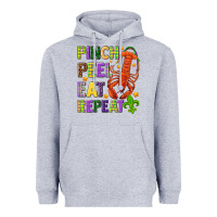 Heather Grey Pinch peel eat repeat crawfish Heavyweight Hoodie - HowdyJamesFarm