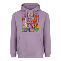 Lavender Pinch peel eat repeat crawfish Heavyweight Hoodie - HowdyJamesFarm
