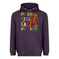 Plum Pinch peel eat repeat crawfish Heavyweight Hoodie - HowdyJamesFarm