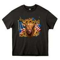 Asphalt 4th of july shaggy cow leopard background Heavy Core Tee - Jasminsmagicworld