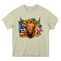 Mossy 4th of july shaggy cow leopard background Heavy Core Tee - Jasminsmagicworld