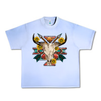 Aztec Western Bull Skull Urban Heavy Tee | Teevron