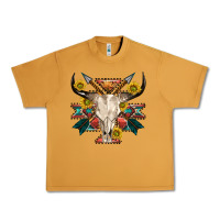 Peanut Butter aztec western bull skull Urban Heavy Tee - NancyCooperArtShop