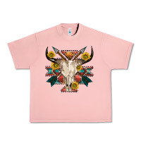 Salmon aztec western bull skull Urban Heavy Tee - NancyCooperArtShop