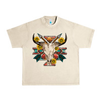 Sandshell aztec western bull skull Urban Heavy Tee - NancyCooperArtShop