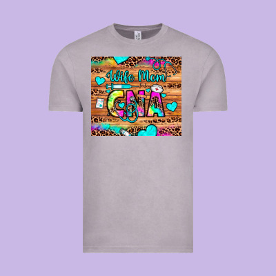 Wife Mom Cna Vintage Tee Designed By Jahusdesignshop