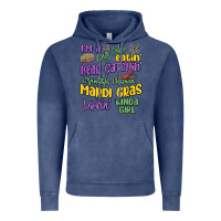 Vintage Denim i'm a king cake eatin' mardi gras lovin' kinda gir Vintage Hoodie - MaliasSmallBusiness