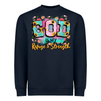 Navy god is my refuge and strength Heavyweight Sweatshirt - LillyAllenDesigns