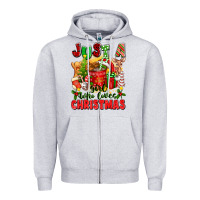 Heather Grey just a girl who loves christmas Zipper Hoodie - texasbilliewilder