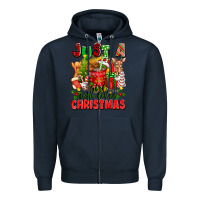 Navy just a girl who loves christmas Zipper Hoodie - texasbilliewilder