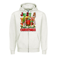 Oatmeal Heather just a girl who loves christmas Zipper Hoodie - texasbilliewilder