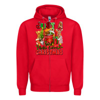 Red just a girl who loves christmas Zipper Hoodie - texasbilliewilder